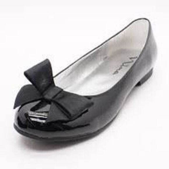 Nina Kids Pegasus size 3 black glossy ballet flats - Picture 3 of 6